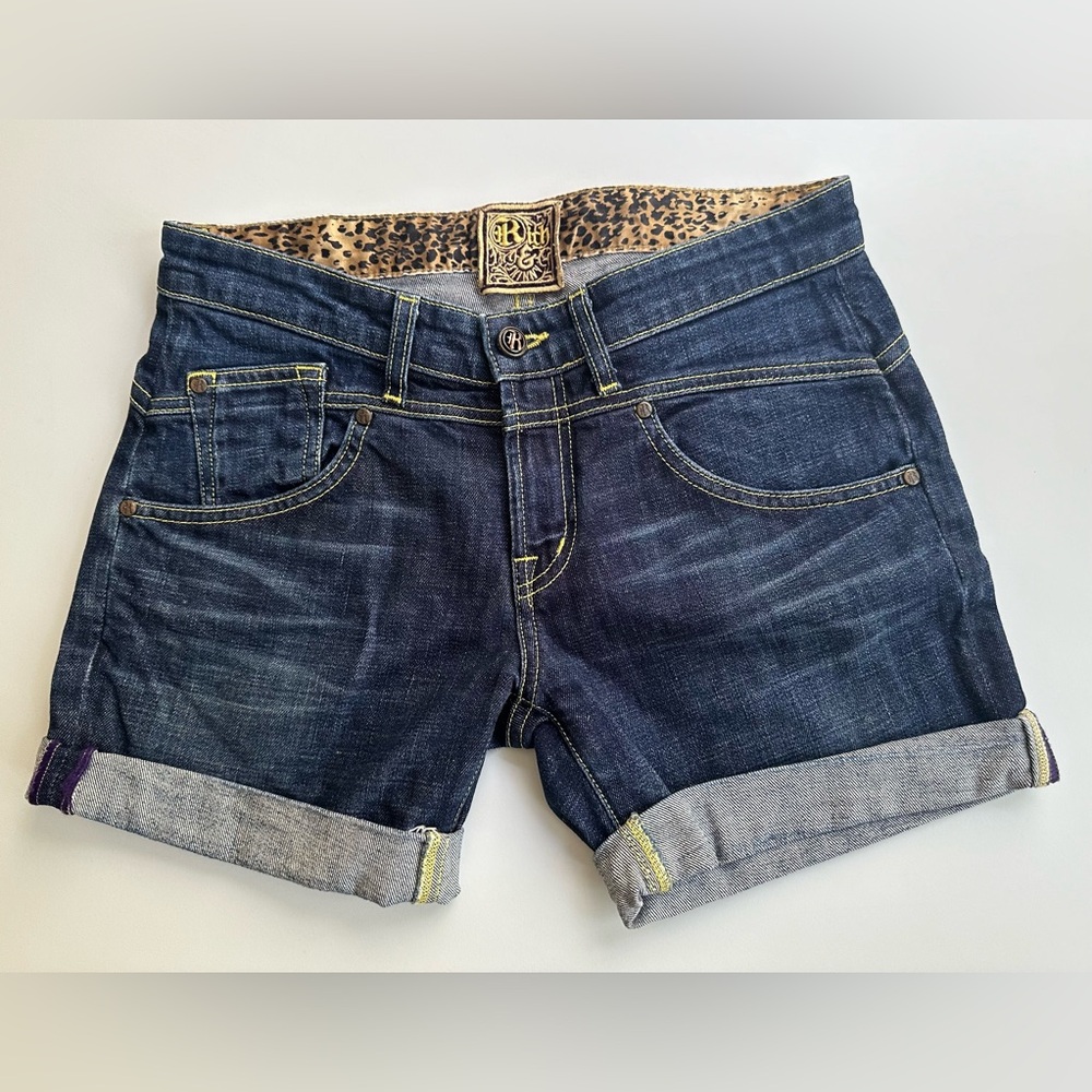 Rich and Skinny shorts with a pop of attitude with the cheetah print waistband.